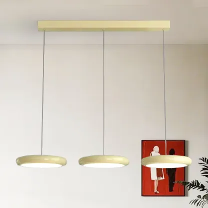 Modern 3 Light Milky Glass LED Pendant Light for Dining Room Image - 2