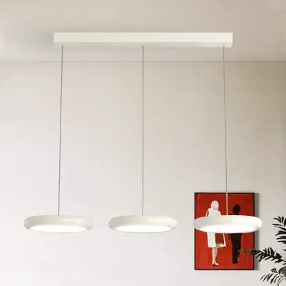 Modern 3 Light Milky Glass LED Pendant Light for Dining Room Image - 3