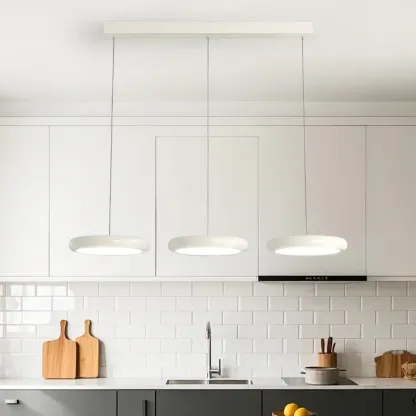 Modern 3 Light Milky Glass LED Pendant Light for Dining Room Image - 4