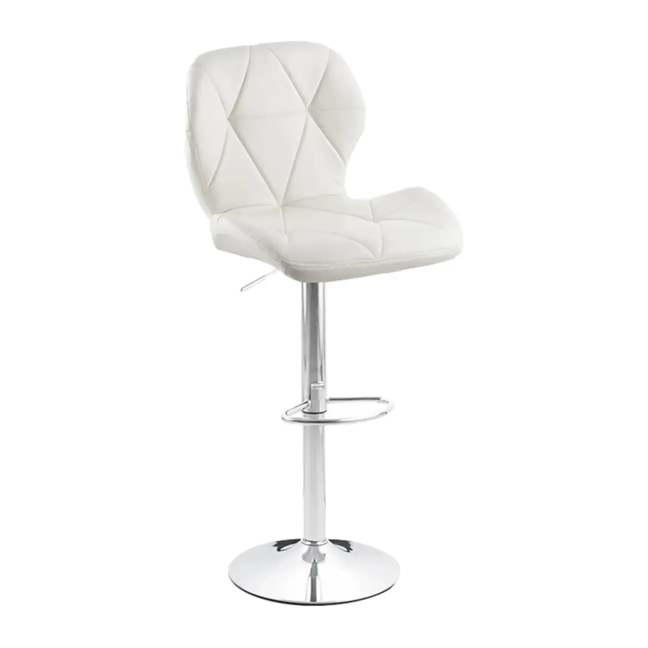 Bucket Swivel Armless Leather Adjustable Bar Stools Image - 2