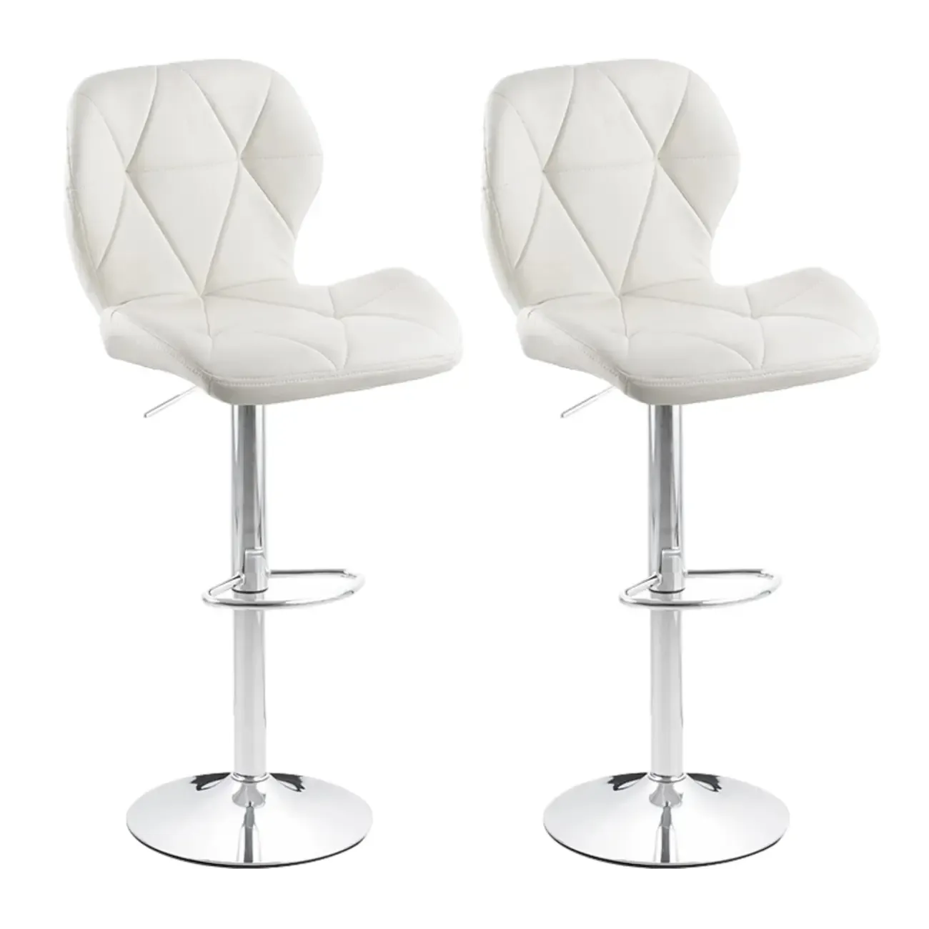 Bucket Swivel Armless Leather Adjustable Bar Stools Image - 3