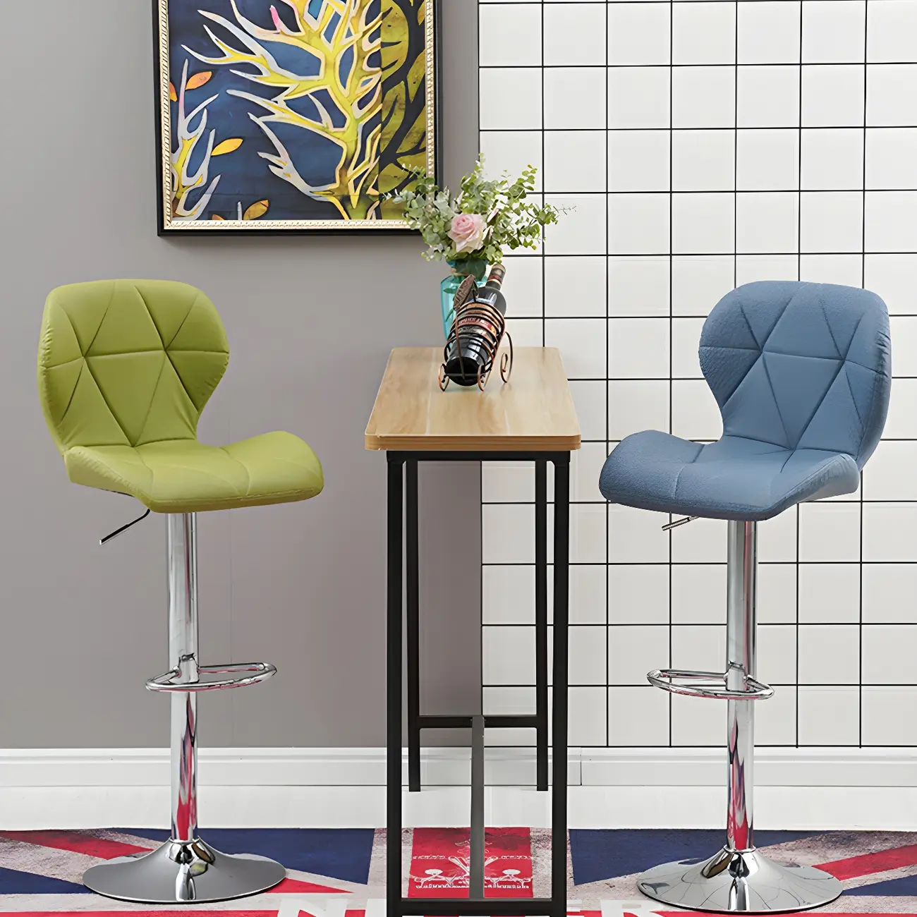 Bucket Swivel Armless Leather Adjustable Bar Stools Image - 8 | homeyfad