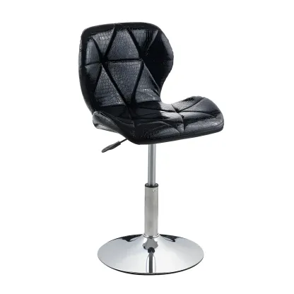 Bucket Swivel Armless Leather Adjustable Bar Stools Image - 9