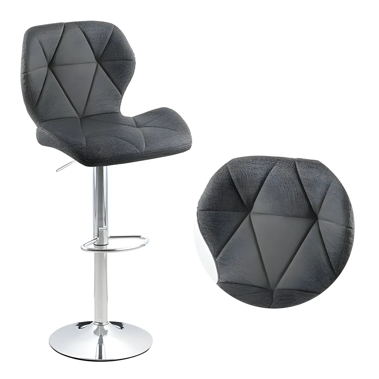 Bucket Swivel Armless Leather Adjustable Bar Stools Image - 11 | homeyfad