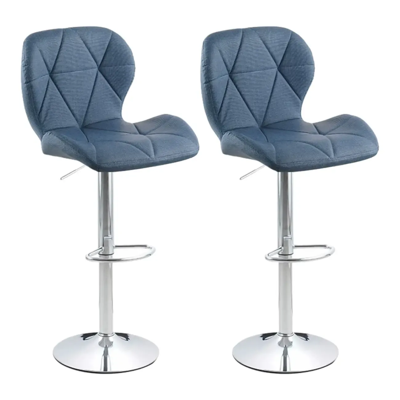 Bucket Swivel Armless Leather Adjustable Bar Stools Image - 14