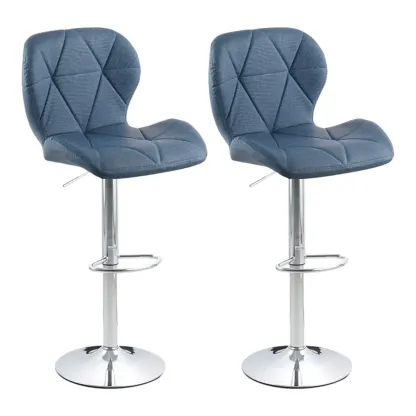 Bucket Swivel Armless Leather Adjustable Bar Stools Image - 14