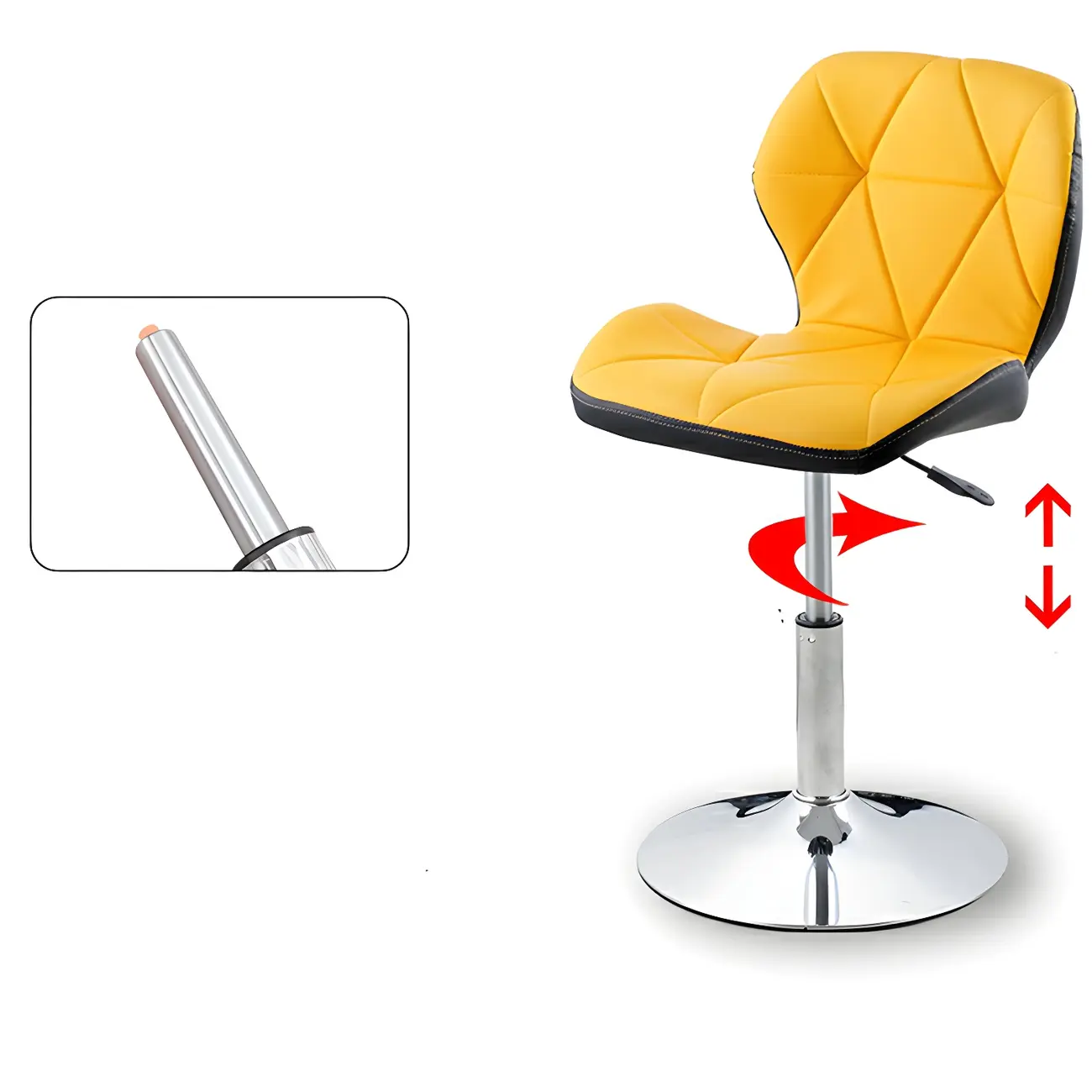 Bucket Swivel Armless Leather Adjustable Bar Stools Image - 15 | homeyfad