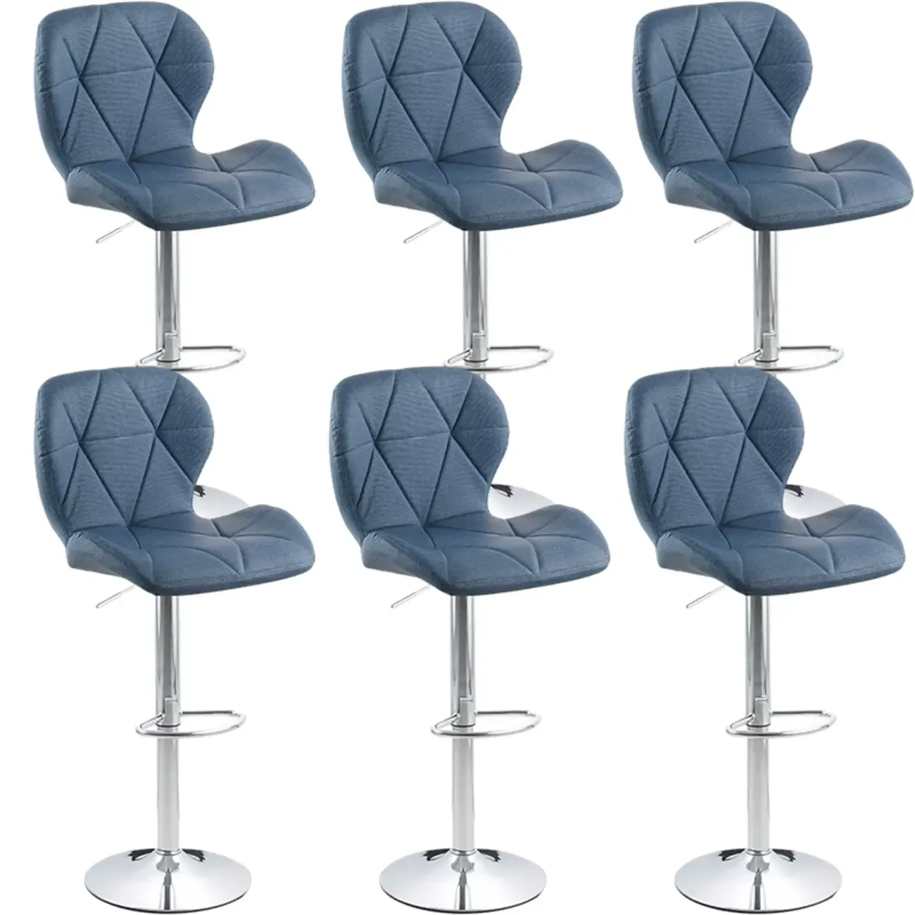 Bucket Swivel Armless Leather Adjustable Bar Stools Image - 17