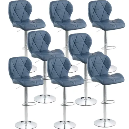 Bucket Swivel Armless Leather Adjustable Bar Stools Image - 19