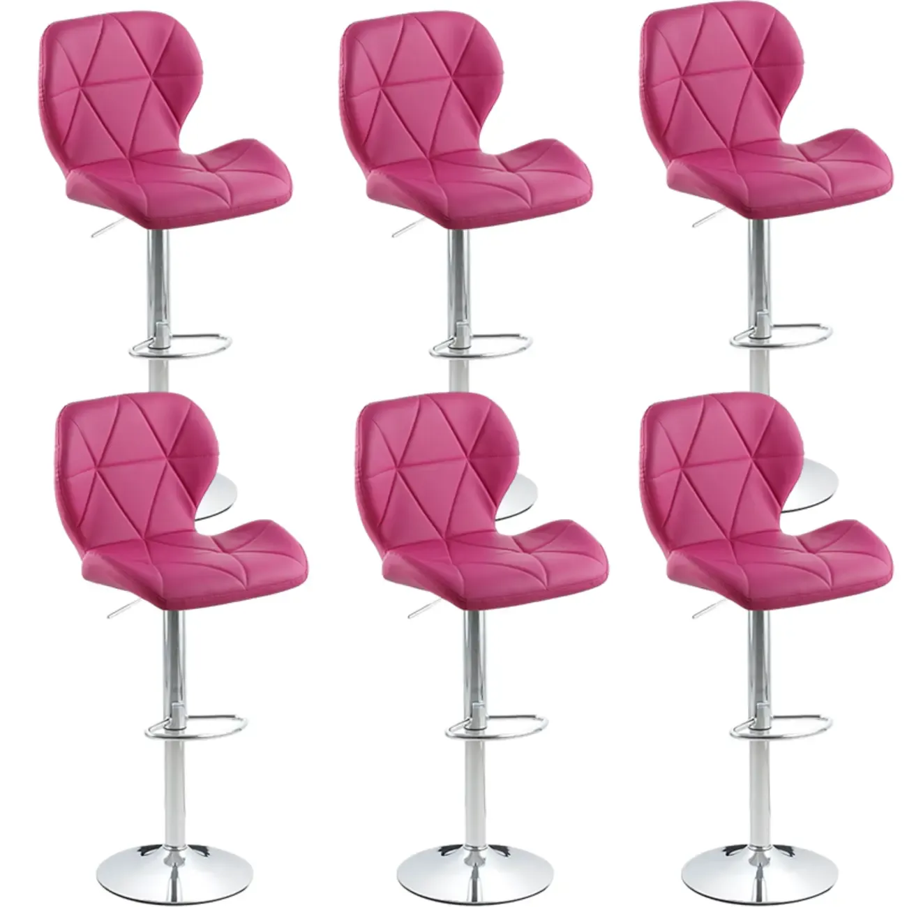 Bucket Swivel Armless Leather Adjustable Bar Stools Image - 23