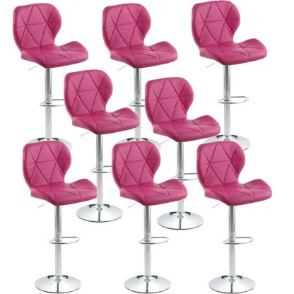 Bucket Swivel Armless Leather Adjustable Bar Stools Image - 24