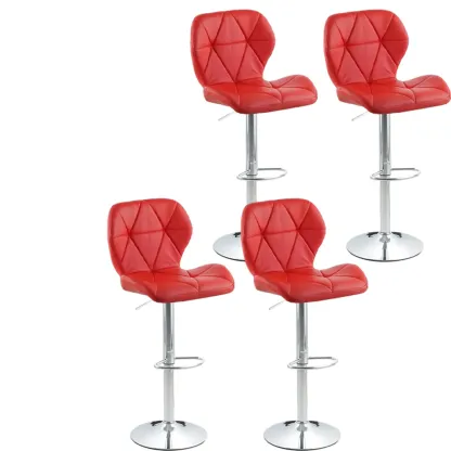 Bucket Swivel Armless Leather Adjustable Bar Stools Image - 27