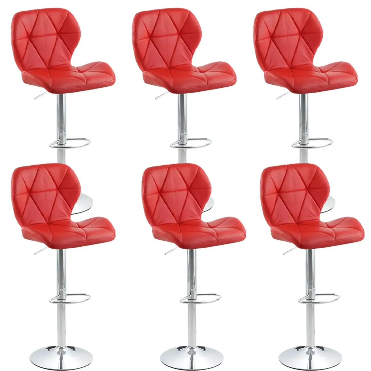 Bucket Swivel Armless Leather Adjustable Bar Stools Image - 28