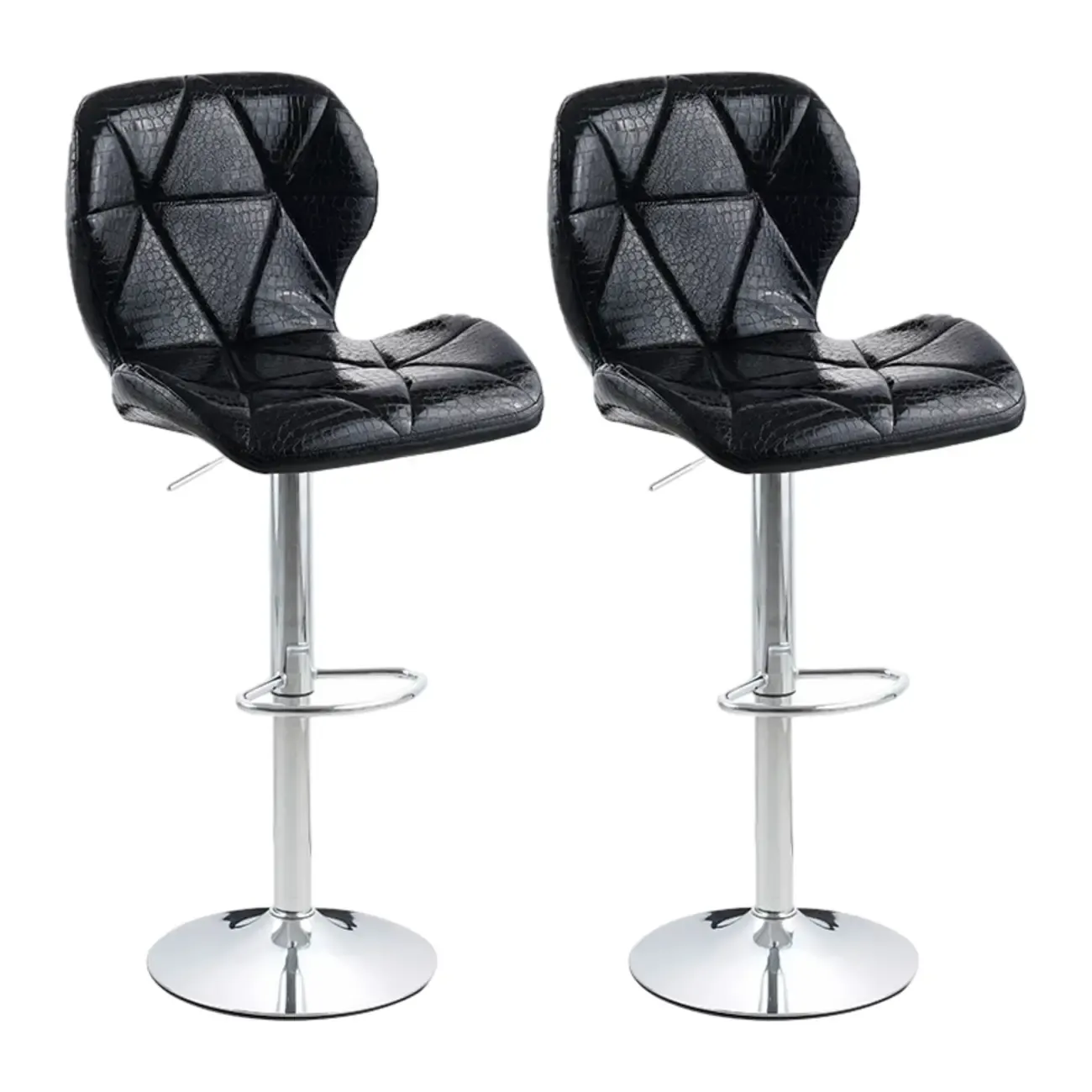 Bucket Swivel Armless Leather Adjustable Bar Stools Image - 31