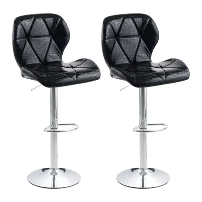 Bucket Swivel Armless Leather Adjustable Bar Stools Image - 31