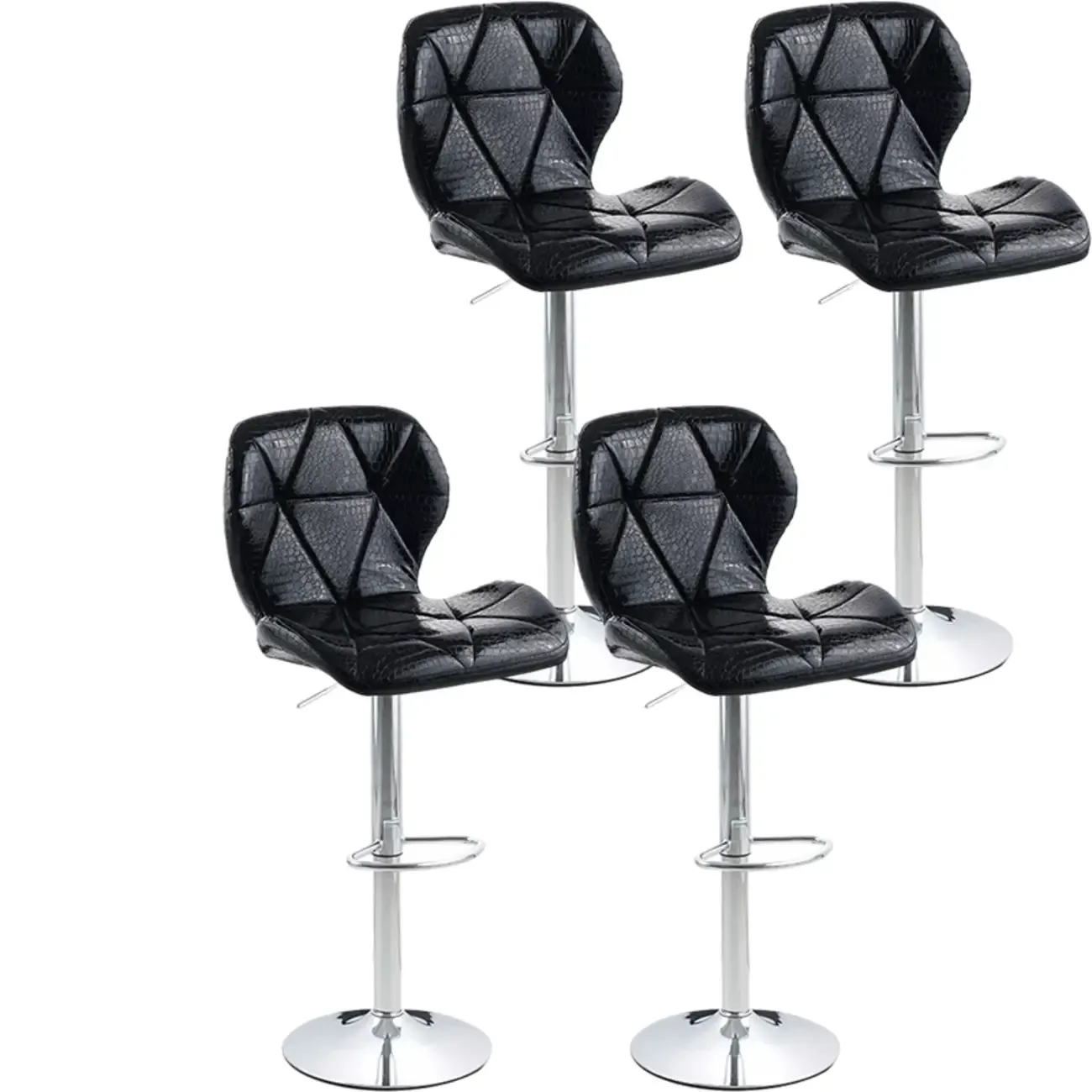 Bucket Swivel Armless Leather Adjustable Bar Stools Image - 32