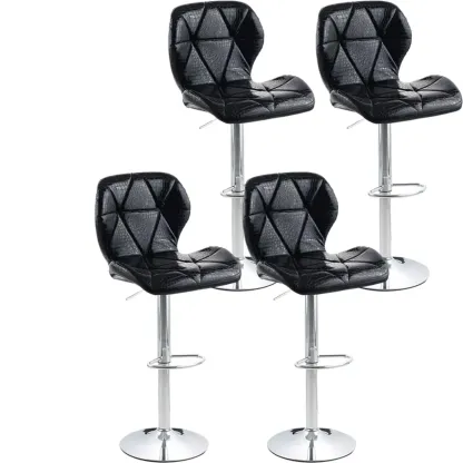 Bucket Swivel Armless Leather Adjustable Bar Stools Image - 32