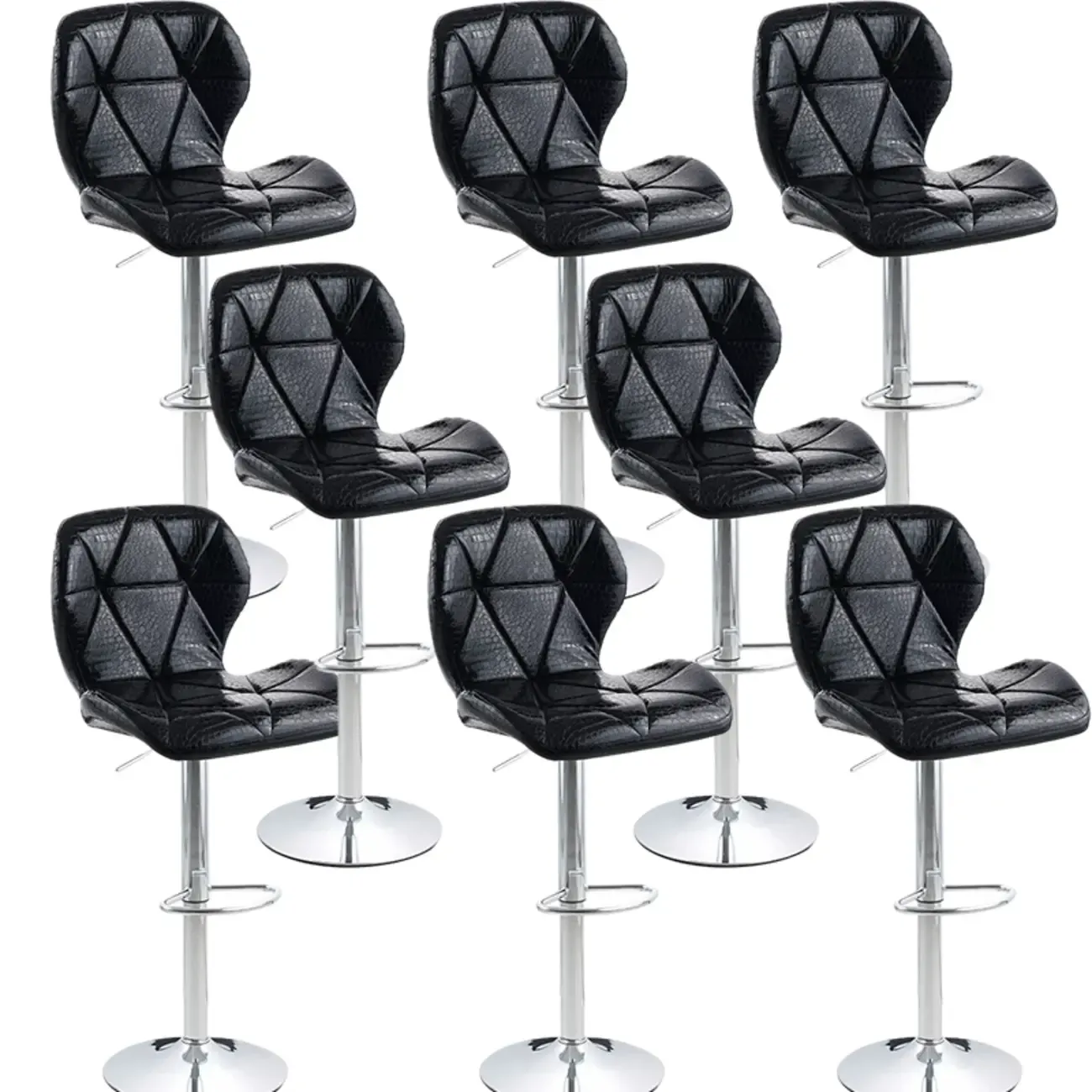 Bucket Swivel Armless Leather Adjustable Bar Stools Image - 34