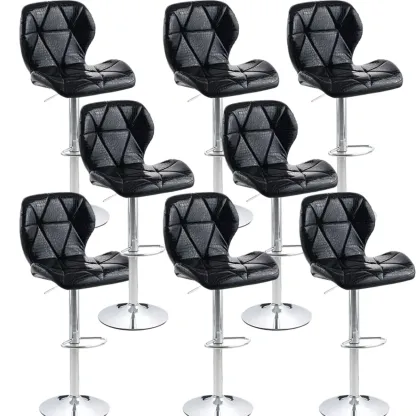 Bucket Swivel Armless Leather Adjustable Bar Stools Image - 34
