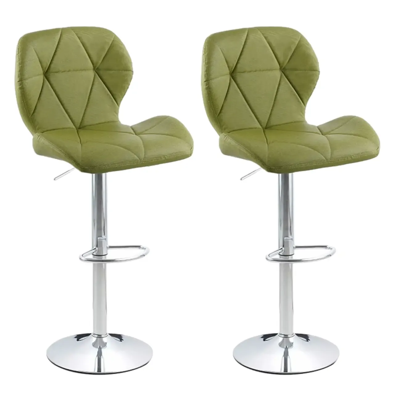 Bucket Swivel Armless Leather Adjustable Bar Stools Image - 36