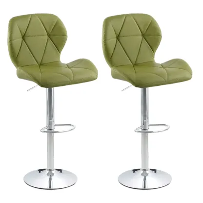 Bucket Swivel Armless Leather Adjustable Bar Stools Image - 36