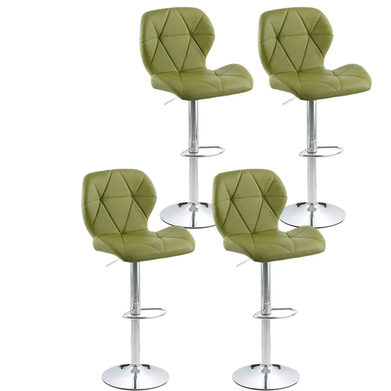 Bucket Swivel Armless Leather Adjustable Bar Stools Image - 37