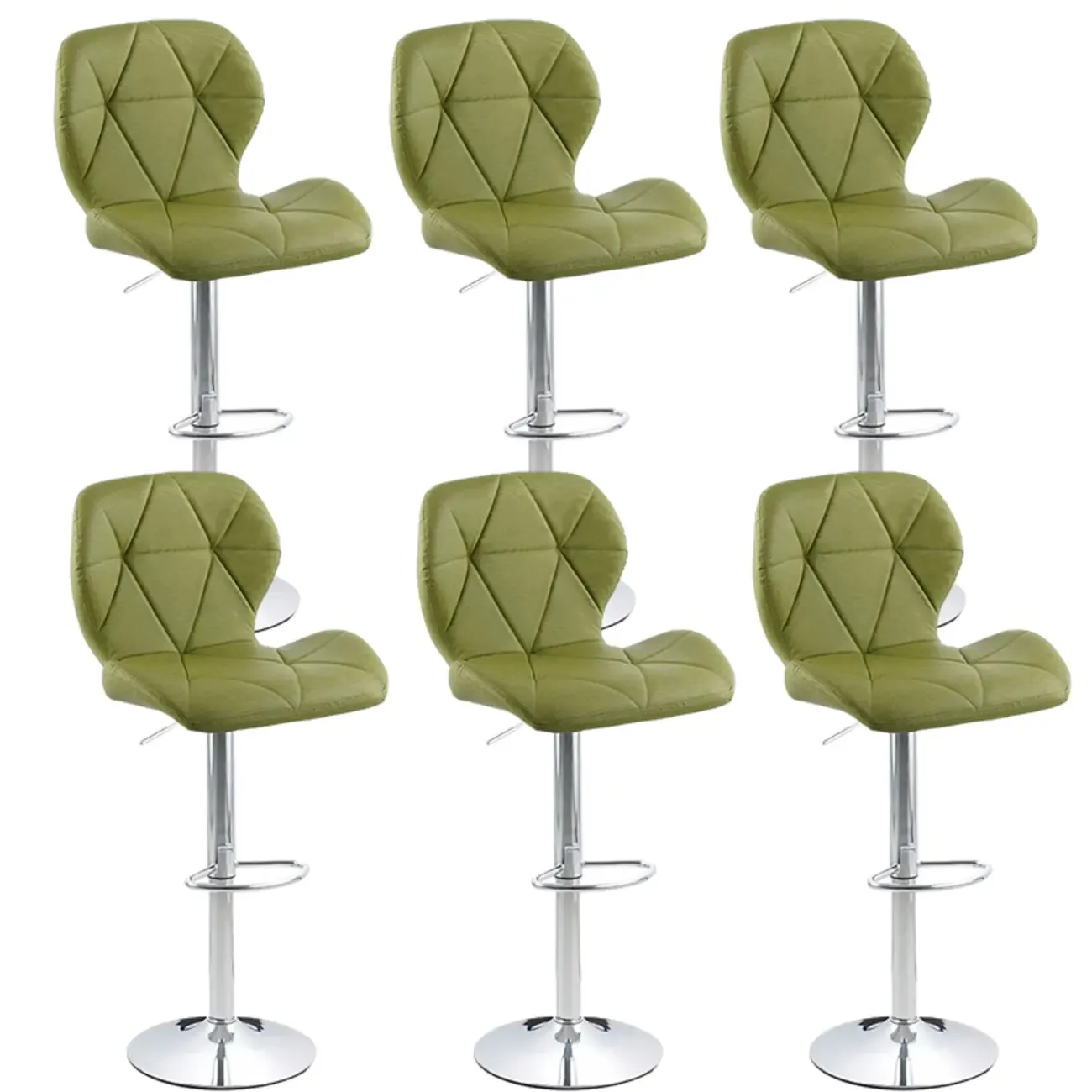 Bucket Swivel Armless Leather Adjustable Bar Stools Image - 38