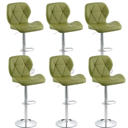 Bucket Swivel Armless Leather Adjustable Bar Stools Image - 38