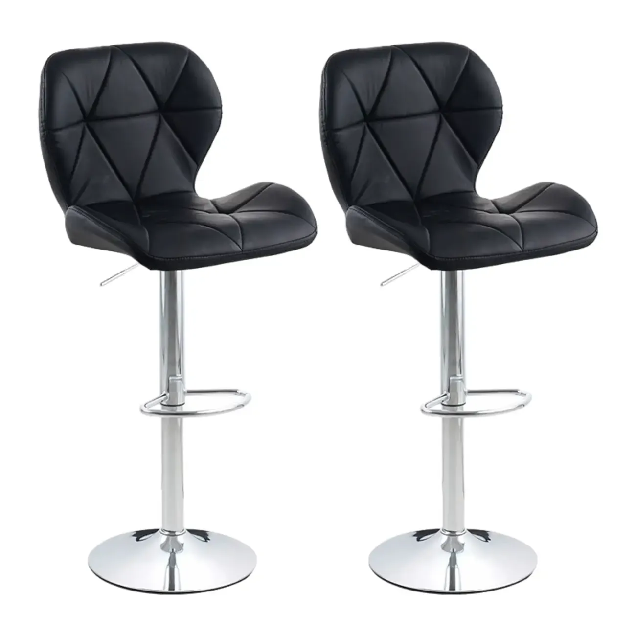 Bucket Swivel Armless Leather Adjustable Bar Stools Image - 41