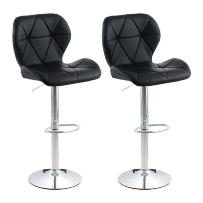 Bucket Swivel Armless Leather Adjustable Bar Stools Image - 41