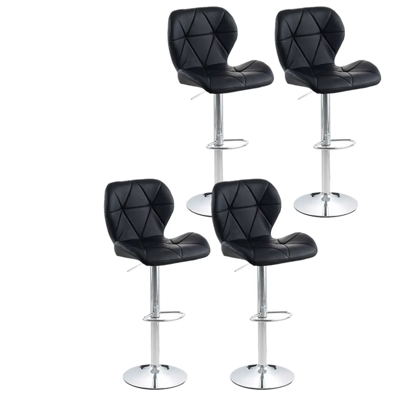 Bucket Swivel Armless Leather Adjustable Bar Stools Image - 42 | homeyfad