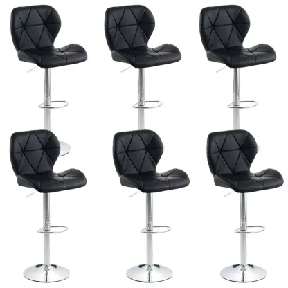 Bucket Swivel Armless Leather Adjustable Bar Stools Image - 43