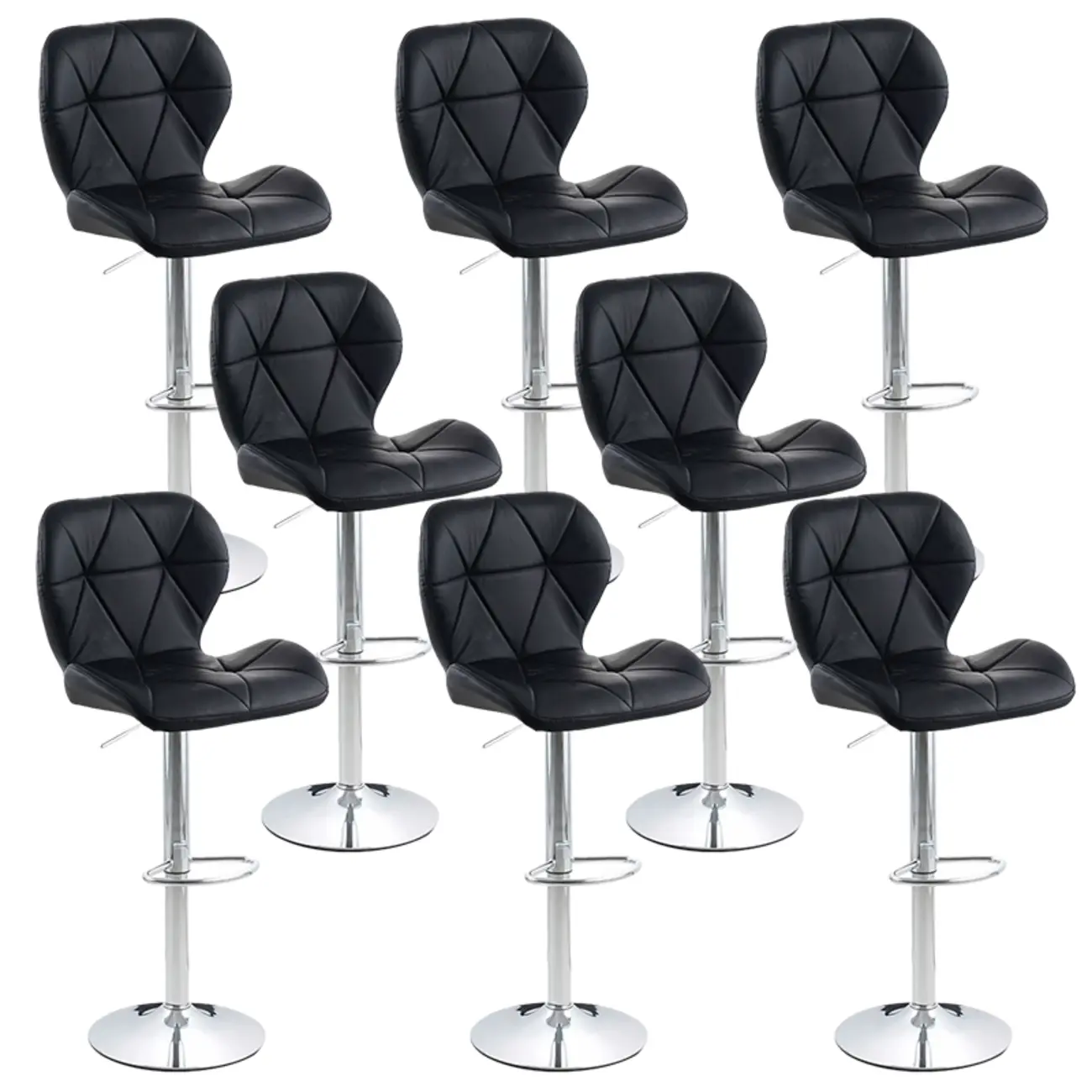 Bucket Swivel Armless Leather Adjustable Bar Stools Image - 44 | homeyfad