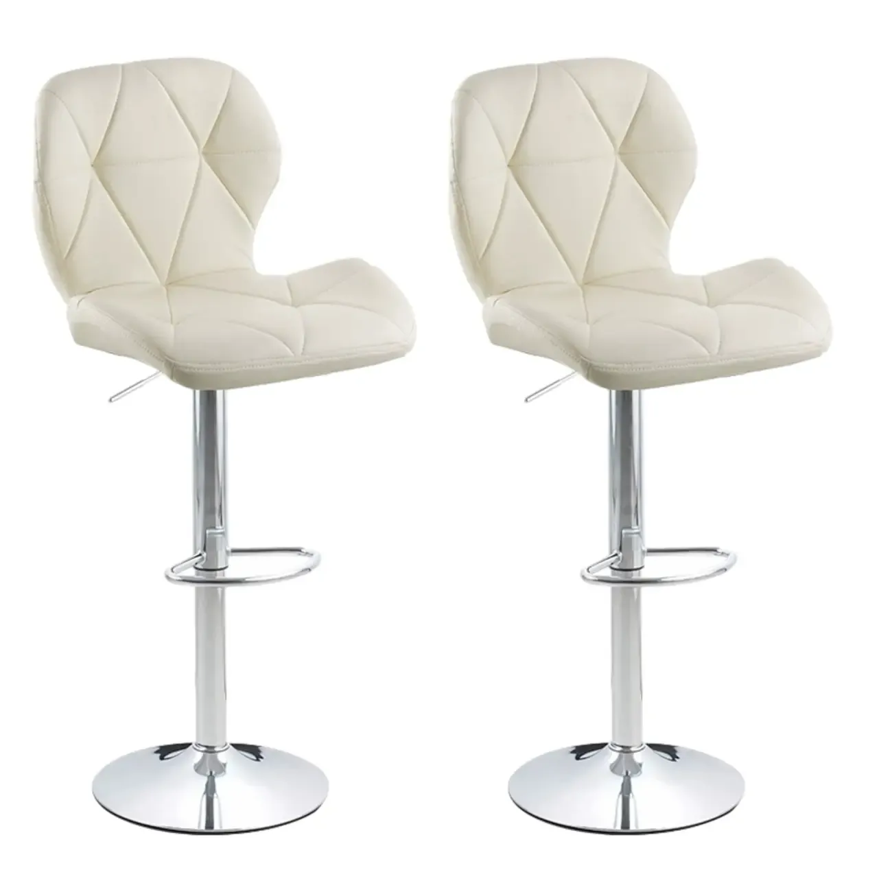 Bucket Swivel Armless Leather Adjustable Bar Stools Image - 46