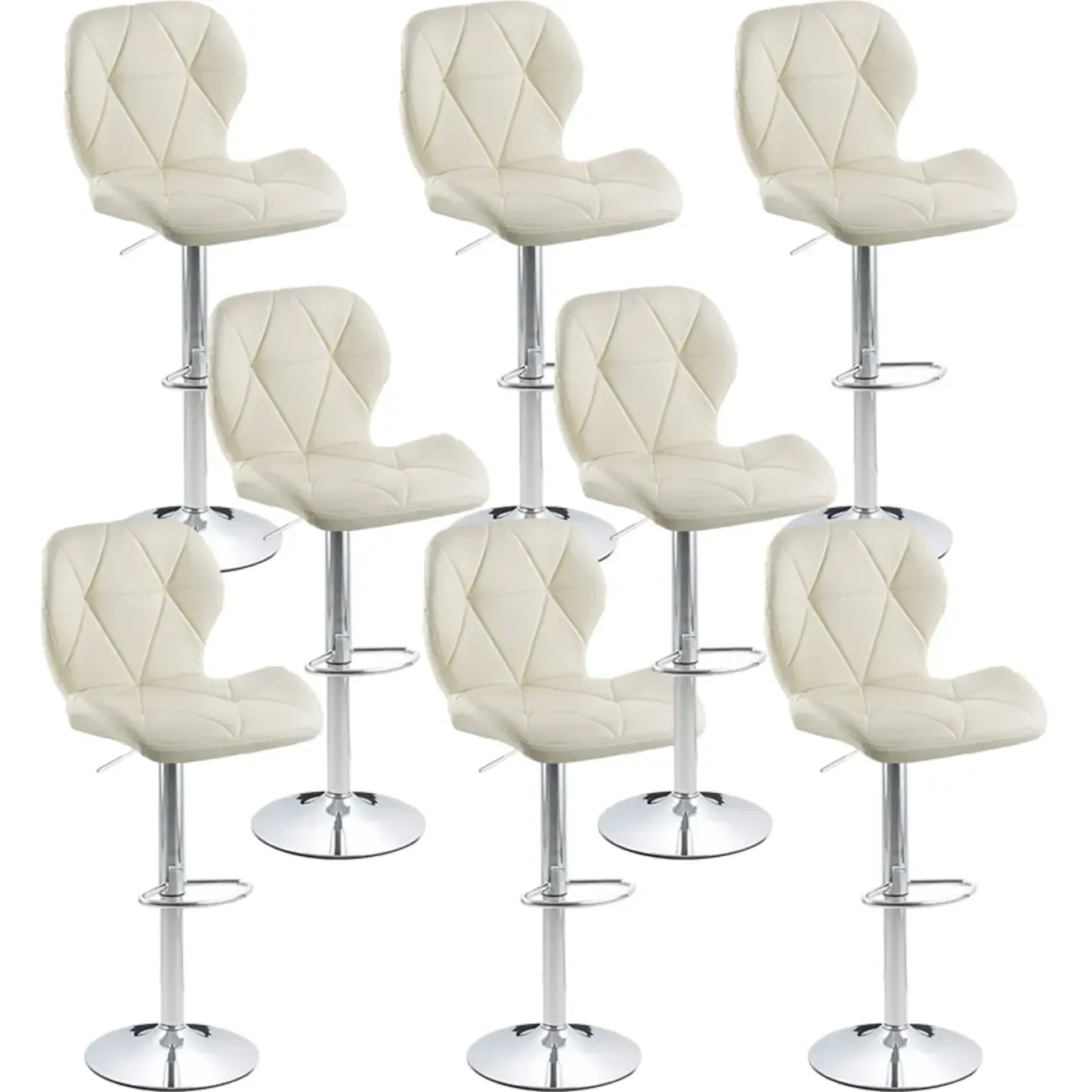 Bucket Swivel Armless Leather Adjustable Bar Stools Image - 49