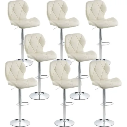 Bucket Swivel Armless Leather Adjustable Bar Stools Image - 49