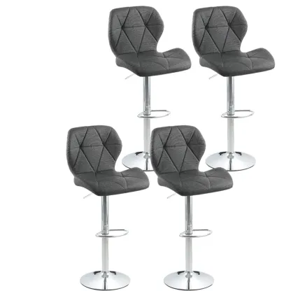 Bucket Swivel Armless Leather Adjustable Bar Stools Image - 52