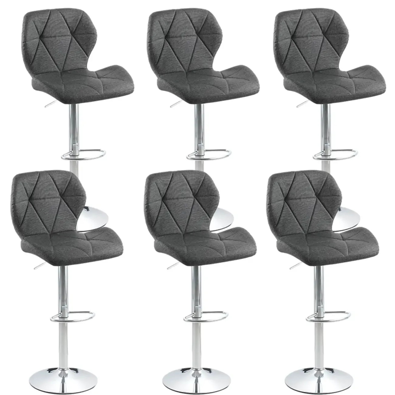 Bucket Swivel Armless Leather Adjustable Bar Stools Image - 53