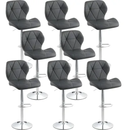 Bucket Swivel Armless Leather Adjustable Bar Stools Image - 54