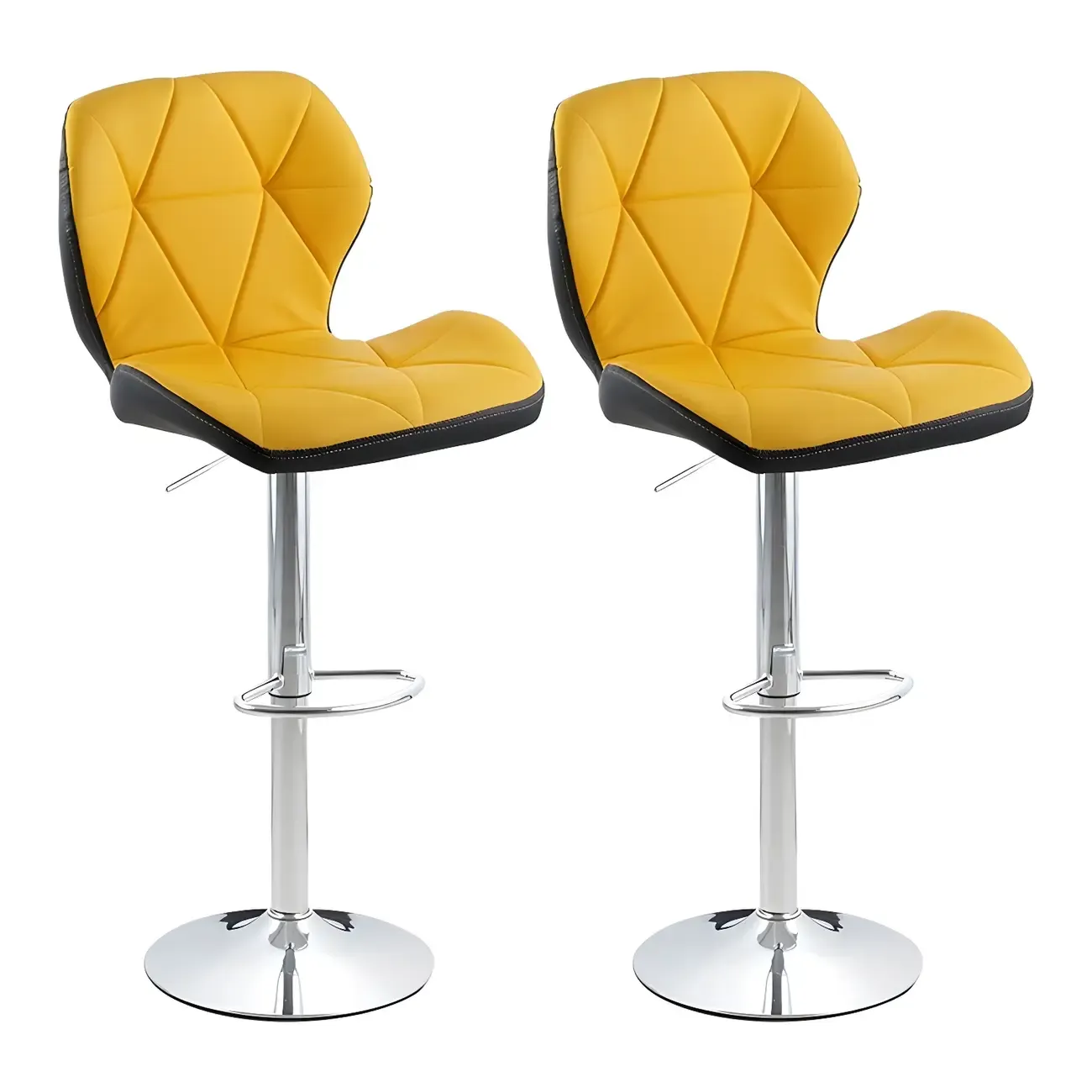 Bucket Swivel Armless Leather Adjustable Bar Stools Image - 56