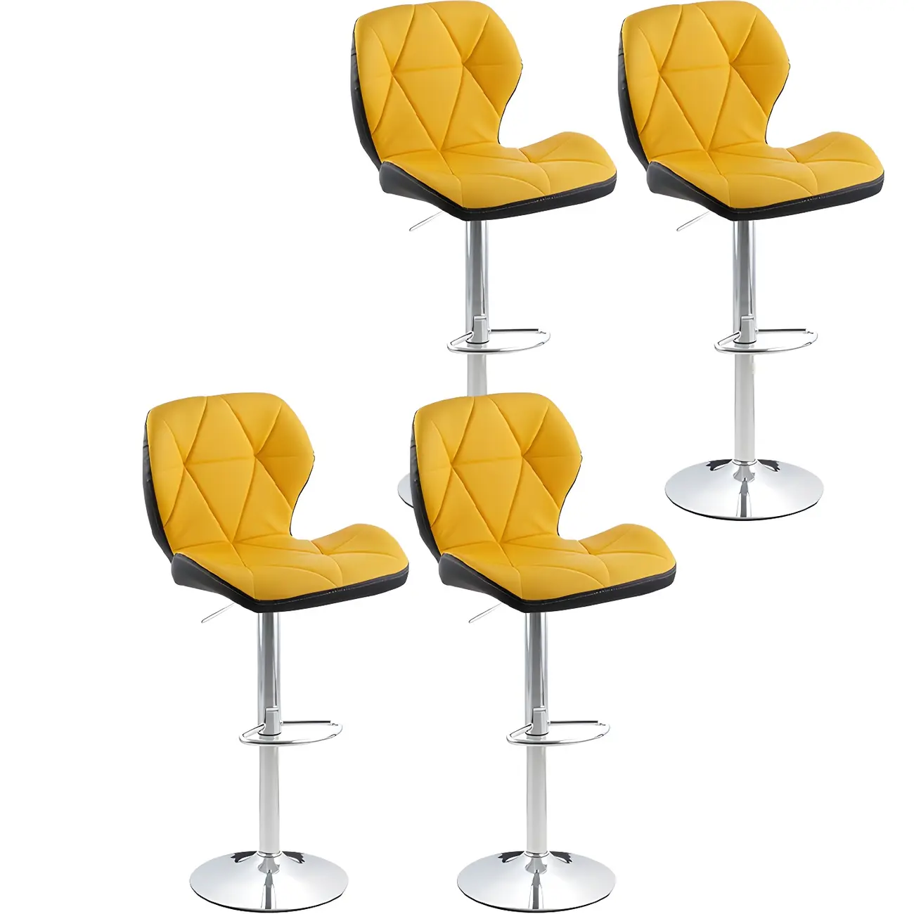 Bucket Swivel Armless Leather Adjustable Bar Stools Image - 57 | homeyfad