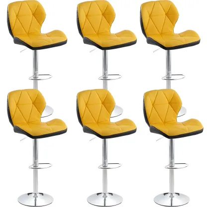 Bucket Swivel Armless Leather Adjustable Bar Stools Image - 58