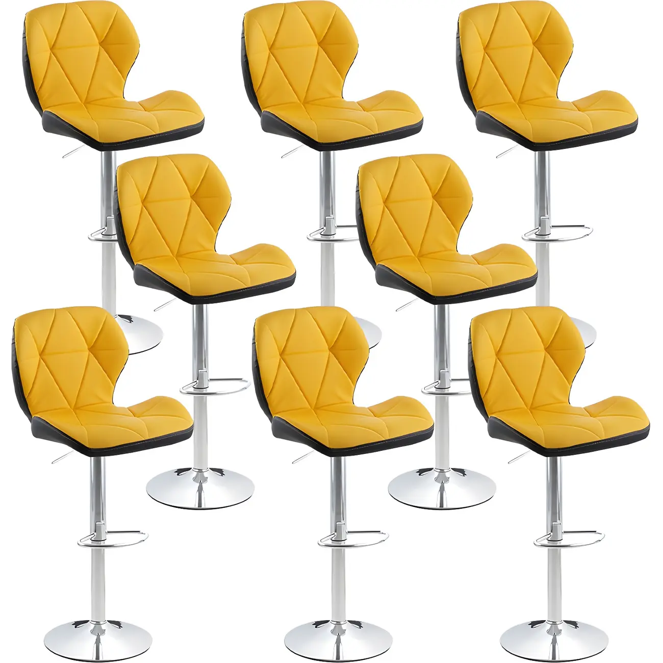 Bucket Swivel Armless Leather Adjustable Bar Stools Image - 59 | homeyfad