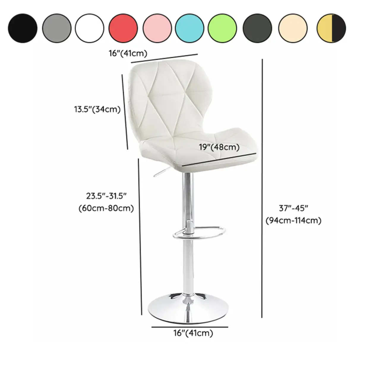 Bucket Swivel Armless Leather Adjustable Bar Stools #size | homeyfad