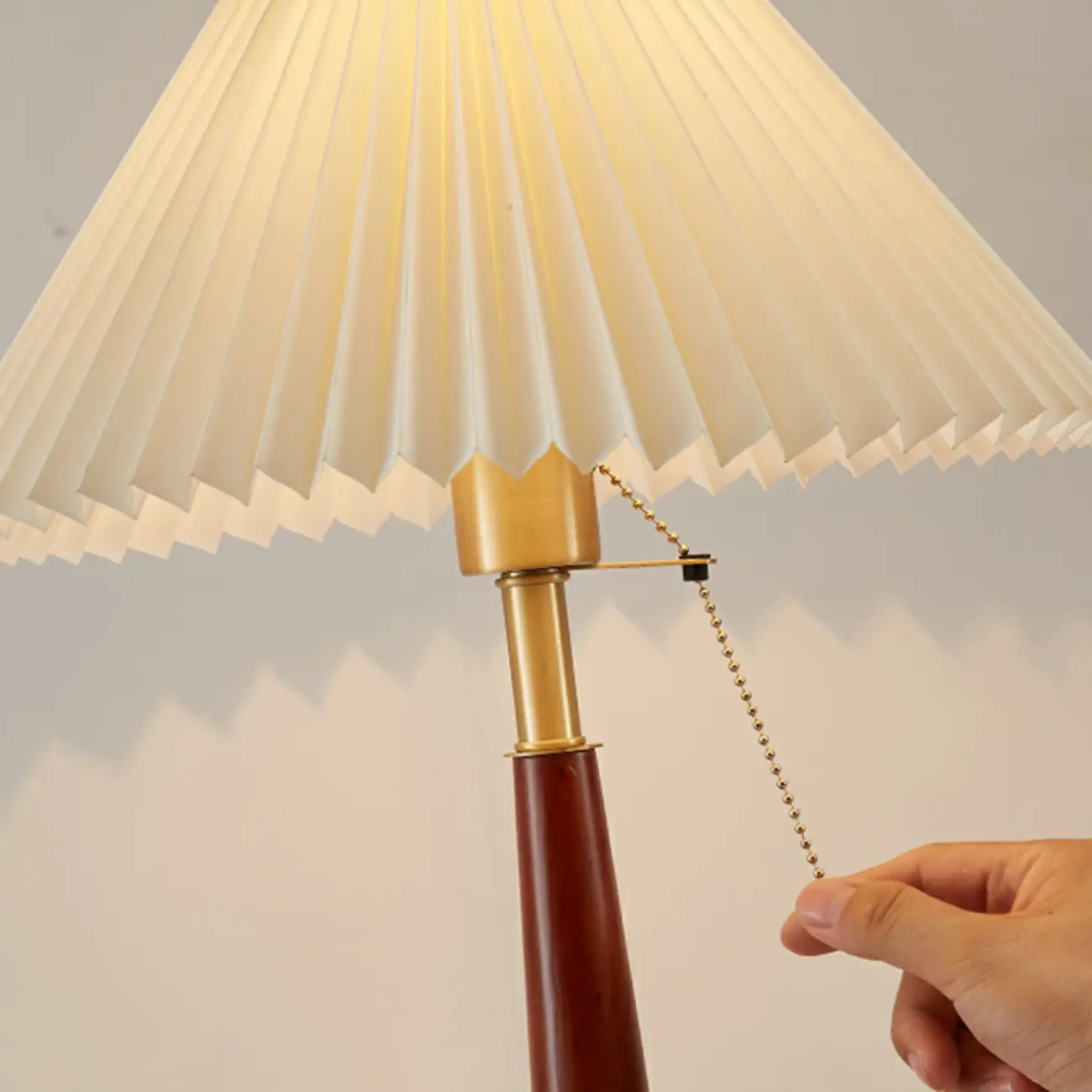 Elegant Metal Round Base Cone Fabric Shade Table Lamp Image - 10 | homeyfad