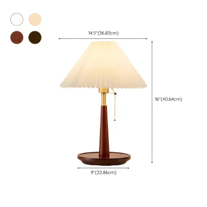 Elegant Metal Round Base Cone Fabric Shade Table Lamp #size