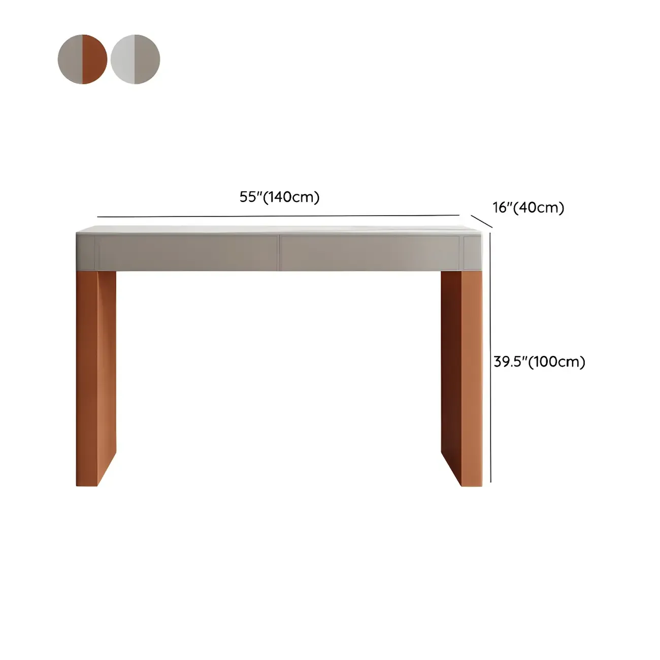 Modern Beige Orange Stone Top Wooden Drawer Bar Tables Image - 10