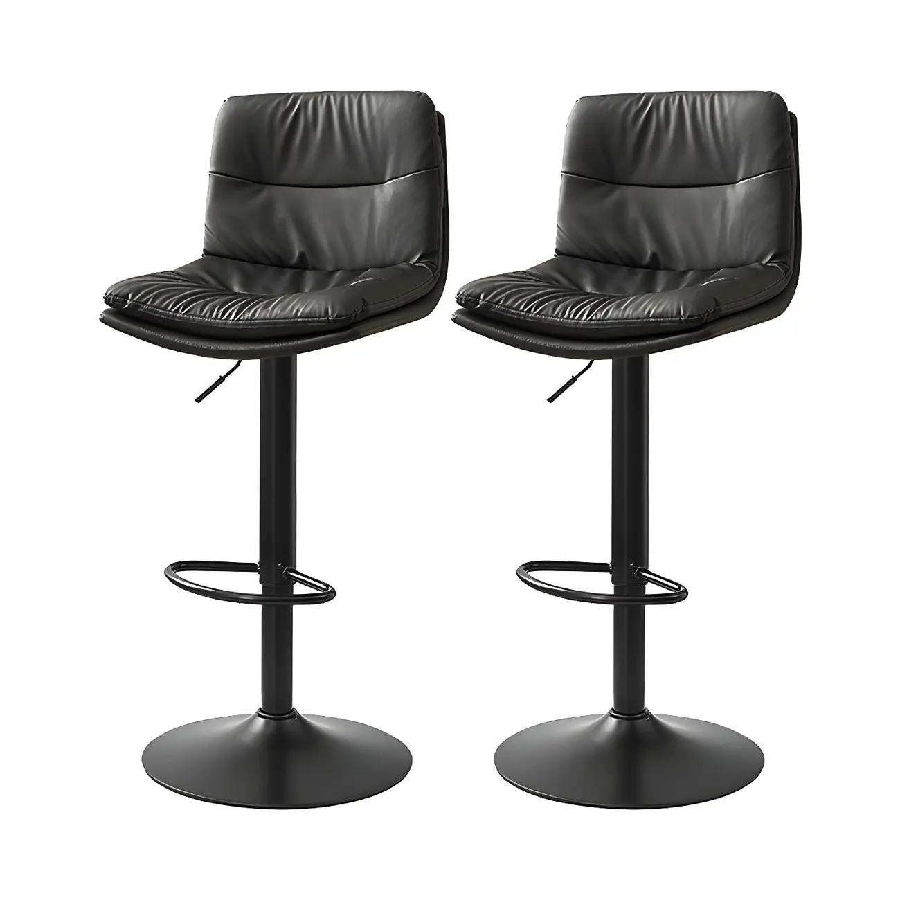 Modern Upholstered Swivel Bar Stools with Back for Kitchen Image - 3 | homeyfad