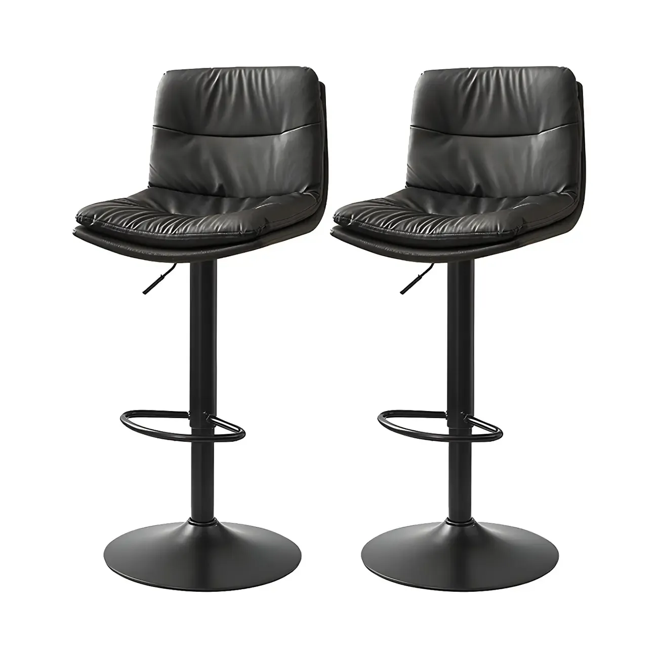 Modern Upholstered Swivel Bar Stools with Back for Kitchen Image - 3