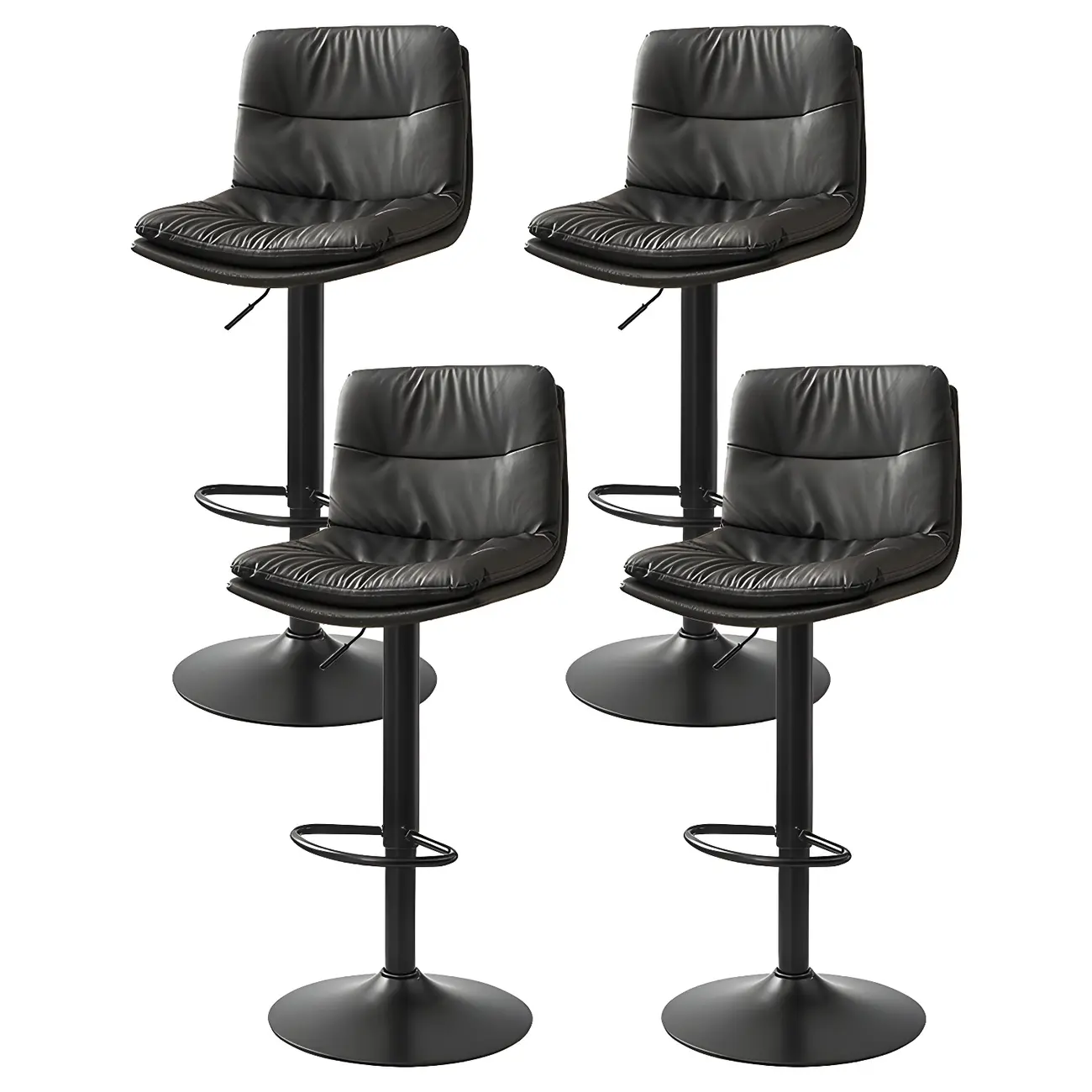Modern Upholstered Swivel Bar Stools with Back for Kitchen Image - 5 | homeyfad
